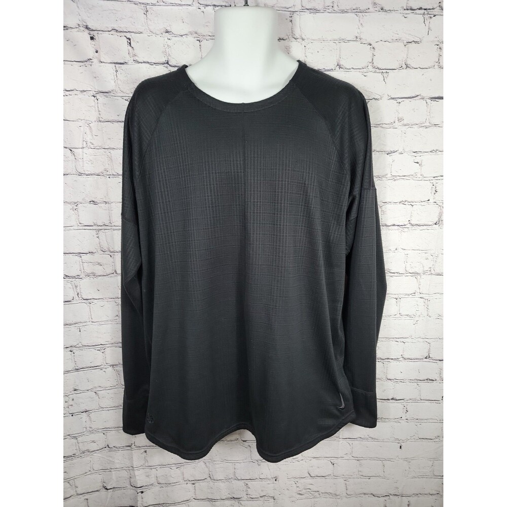 Nike YOGA Dri-Fit Long Sleeve Mens XL Black Knit Stretch